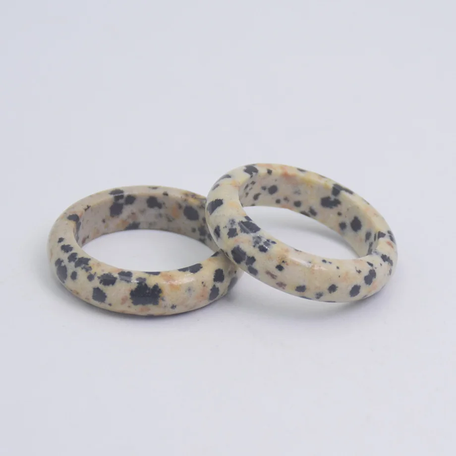 Simple Healing Crystal Band Rings Natural Stone Quartz Agates Jaspers Dainty Finger Solid Ring Women Fashion Minimalist Jewelry view 4