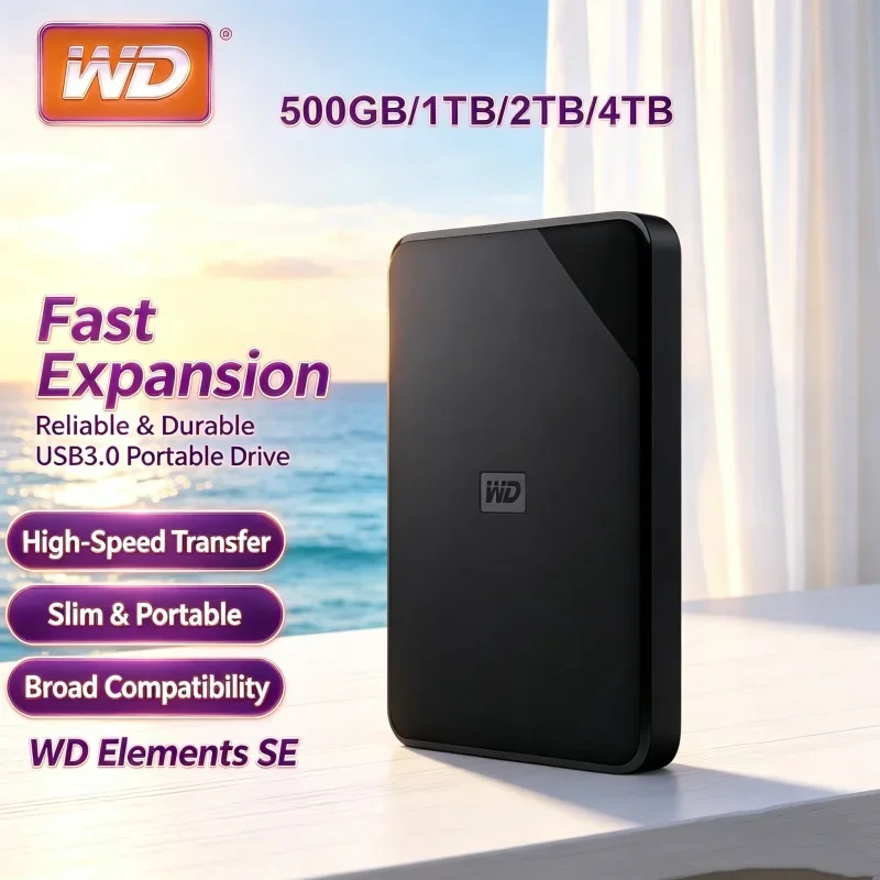 Western Digital WD Elements 5TB 4TB 2TB 1TB 2.5" HDD USB3.0 Smooth External Hard Disk For PC Laptop Game Library Expansion