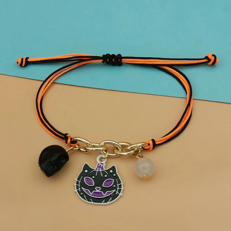 Bracelet Halloween Luminous Skull Ghost Cat Pumpkin Zombie Charm Adjustable Metal Alloy Lightweight Multicolor Party Costume