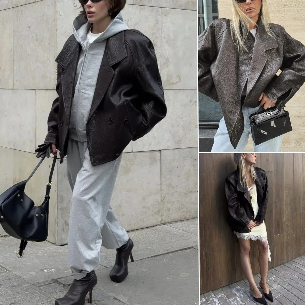 

Новая осенняя женская куртка в стиле ретро: свободная, повседневная, элегантная, с двойными пуговицами, из искусственной кожи, с длинными рукавами, воротником-стойкой, из полиэфирного волокна.