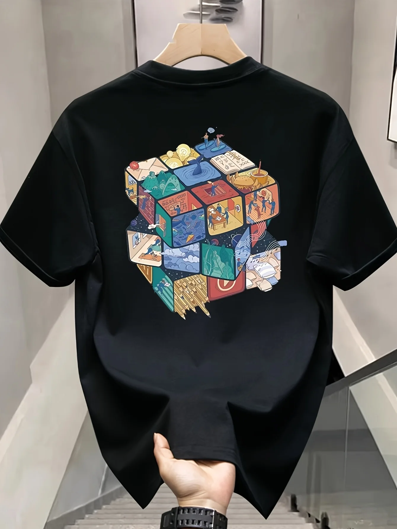 

Rubik's Cube Cartoon Graphic Printing Summer Autumn Winter Cotton Casual Comfortable Men's and Women's T-Shirts Short Sleeves