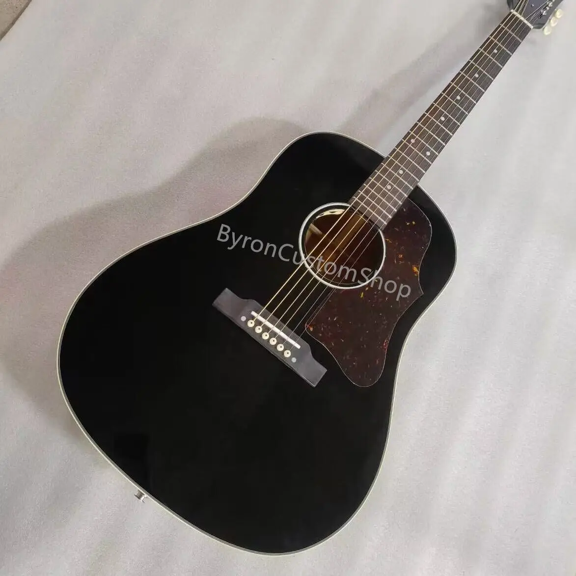 J45 style custom acoustic guitar slope-shoulder black acoustic guitar professional 6 string guitar 160 style