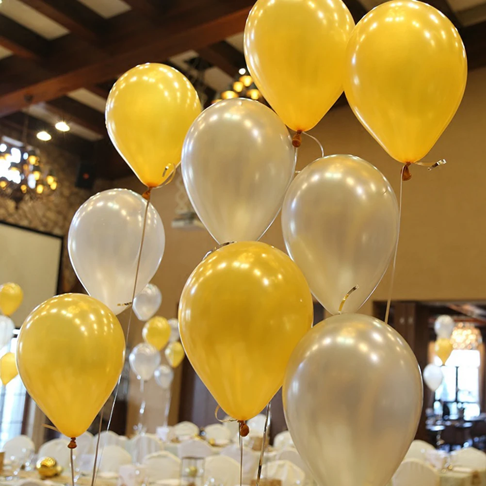 

10Inch Gold Latex Balloons 10 Pearl Helium Party Decorations Birthday Garland Arch Heavy Duty Balloon Kit