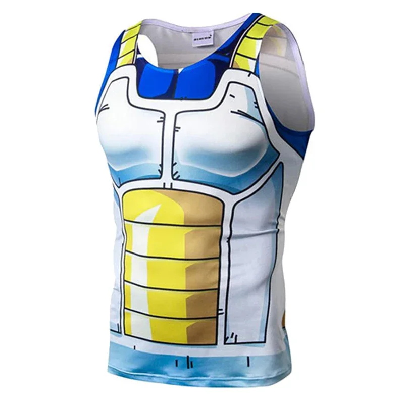 Dragon Ball Anime Tank Tops Goku Vest Singlet Gym Waistcoat Fitness Male Print Clothing Quick Drying Sportswear Sleeveless Shirt