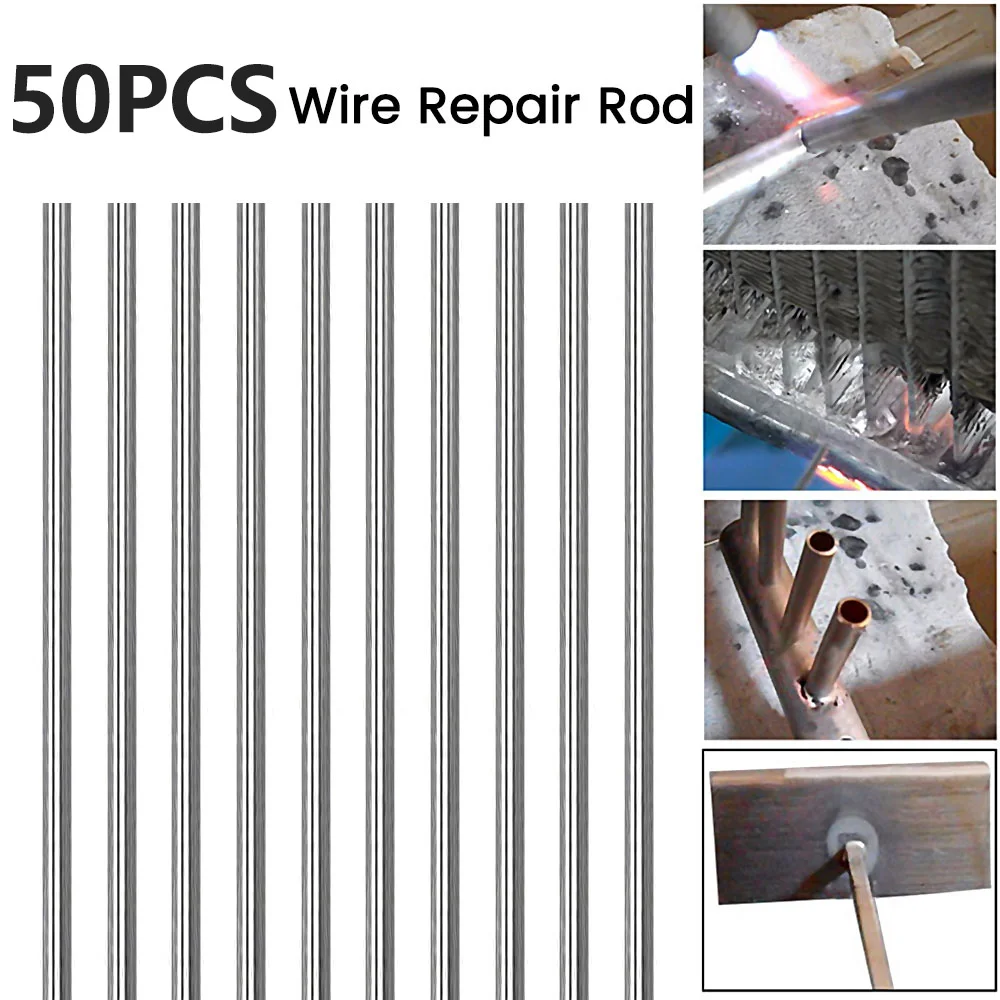 50 Pcs Aluminum Welding Rods Low Temperature Aluminum Wire 13 Inch Universal Aluminum Repair Rods Household Brazing Rods Weld