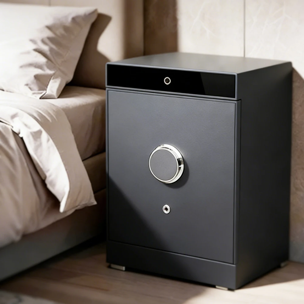 Luxury All-Steel Heavy-Duty Safe, 3-Way Unlock, Drill-Resistant, Premium Leather Interior Safe for Valuables
