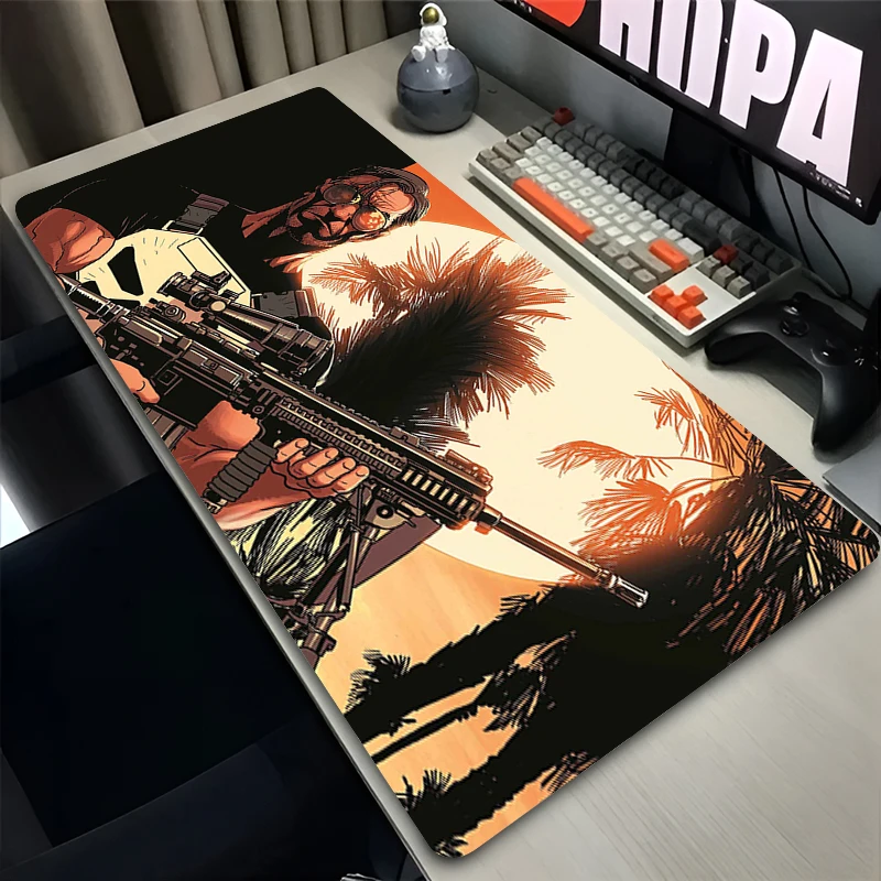 Grande mousepad portátil p-unishers logotipo gamer gabinete tapete de mesa teclado estendido marvel preto mouse pad antiderrapante borracha pc tapete