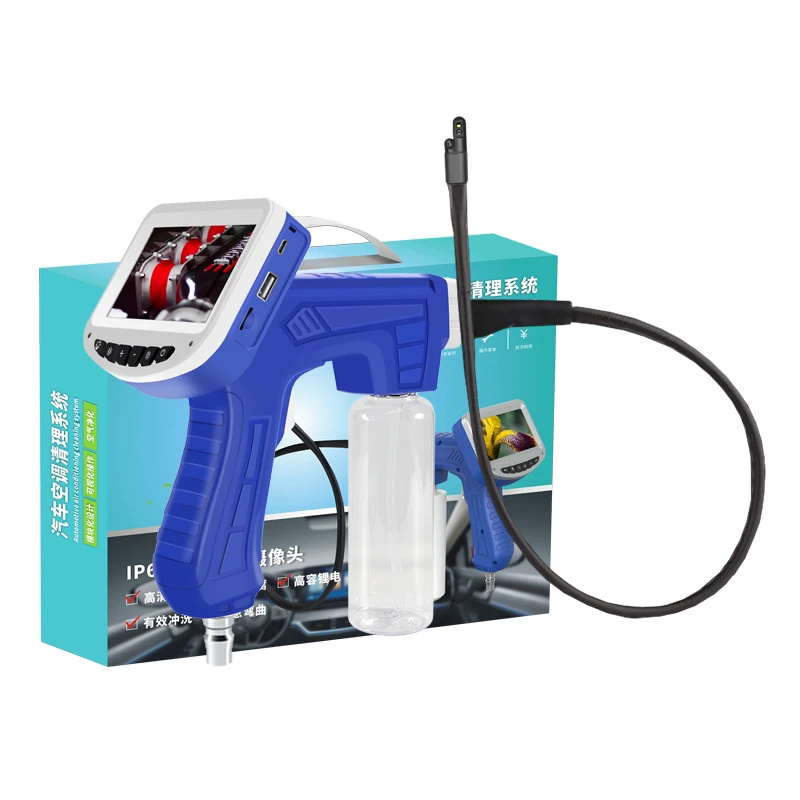 4.3 Inch Side-View Spraying Air Conditioner Cleaning Endoscope AC Cleaner Inspection Handheld Borescope Camera Visual Spray Gun
