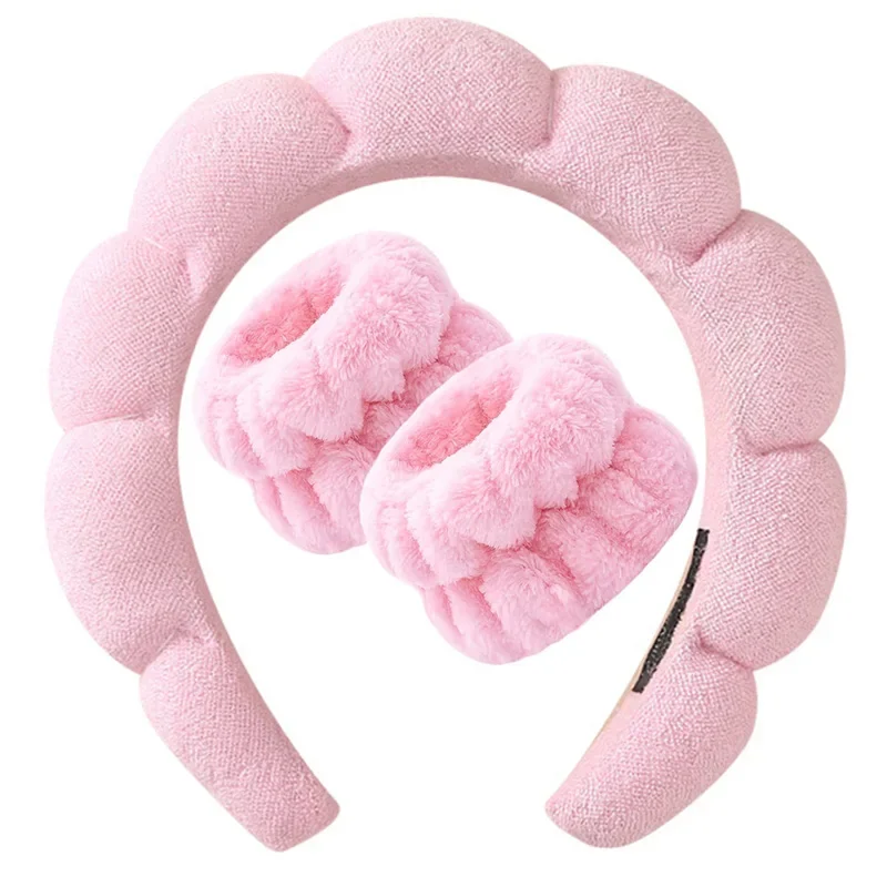 

Wash Face Headband for Women Sponge Headbands Wrist Strap Makeup Bubble Soft Hairband Girls Hair Accessories Headwear