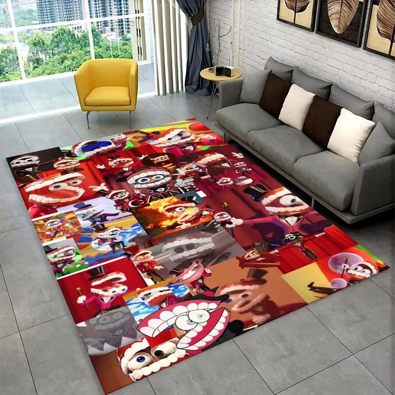 Cartoon Amizing Digtal Circus Pomni Non-Slip Area Rug for Living Room,Bedroom,Playroom,Carpet Floor Mat Home Decor Rug  Room