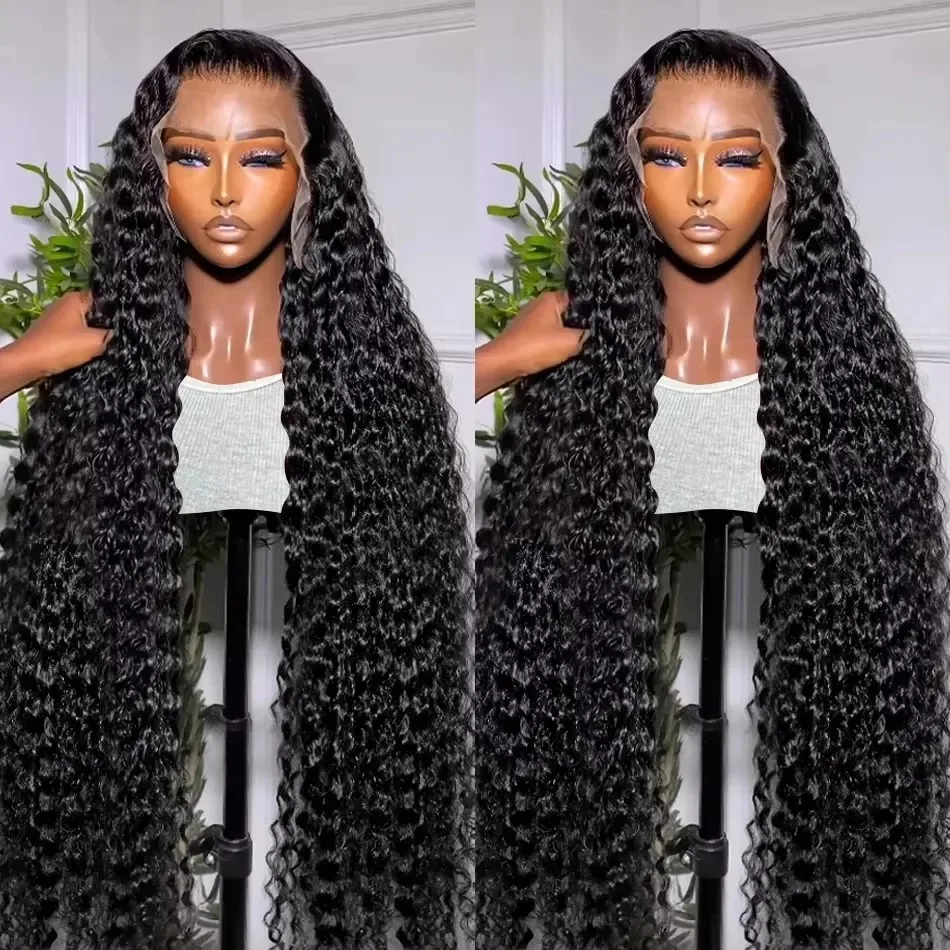 250 300 Density 13x6 HD Lace Frontal Wig Deep Wave Curly Human Hair Wigs For Women Water Wave 13x4 Lace Front Human Hair Wig 200