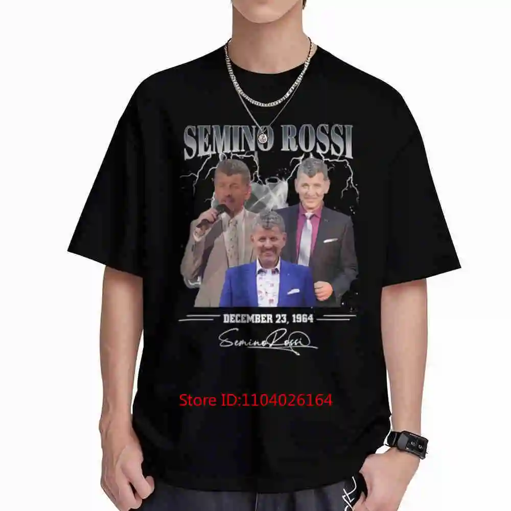 Semino Rossi Signature December 19 1946 Autograph Short Sleeve Tee 100% Cotton T-Shirt