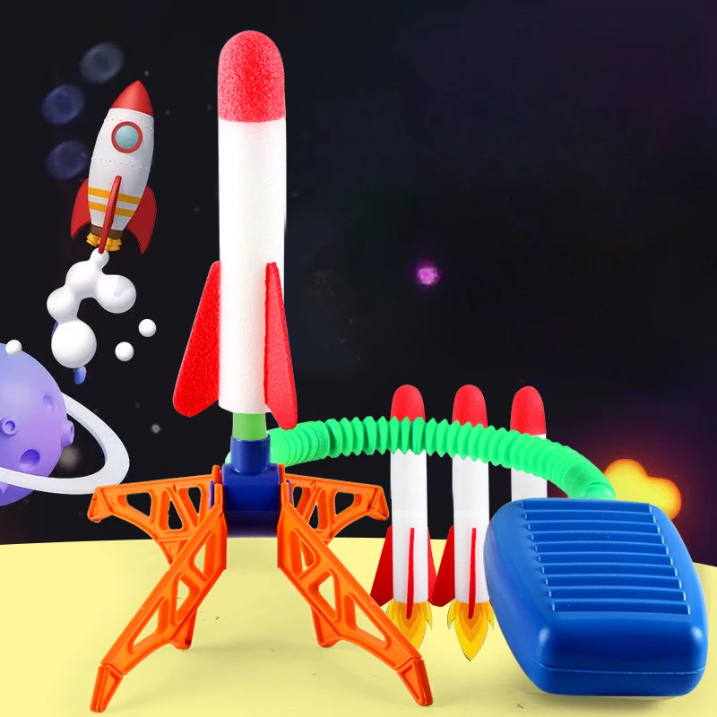 Kids Rocket Launcher Step Pump Power Air Pressed Stomp Outdoor Family Games Skyrocket Birthday Gifts Sports Toys for Children