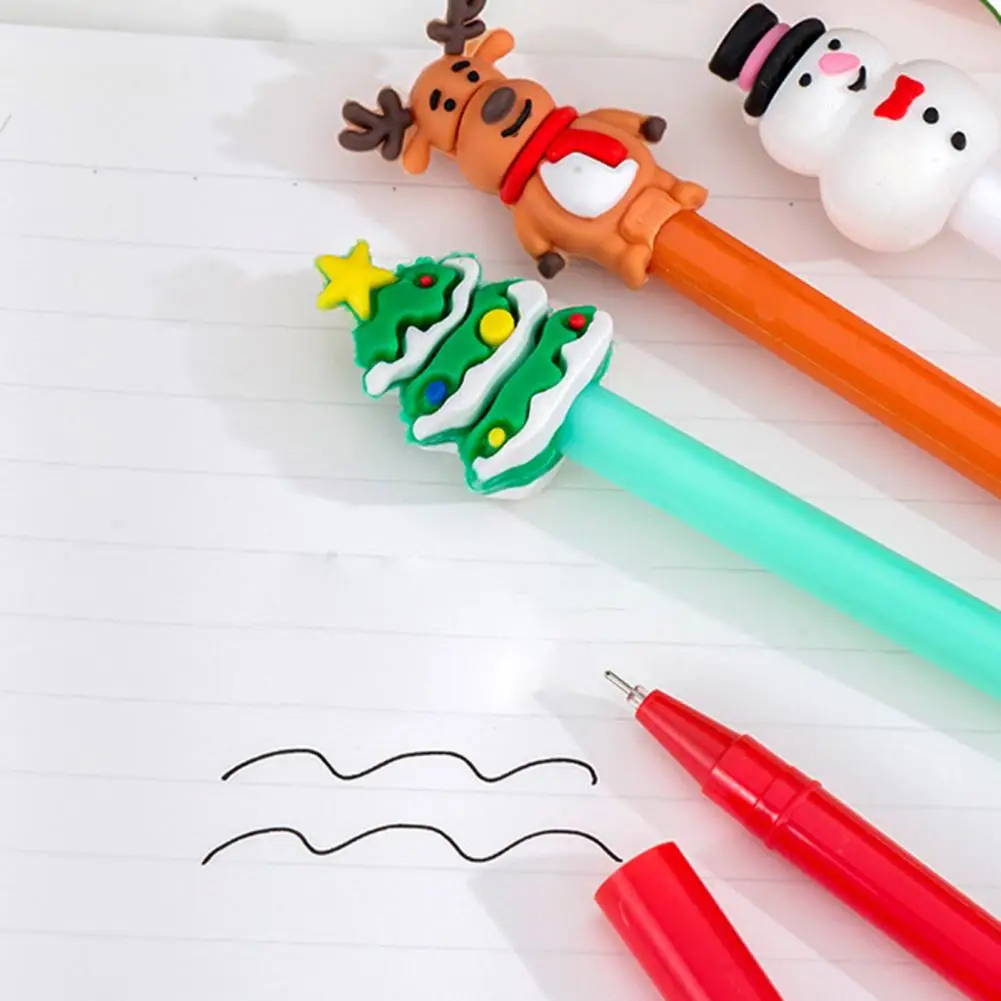 

10/20Pcs Christmas Gel Ink Pens Deer Snowman Santa Claus Design Kids Gel Pens School Supplies Christmas Party Favors