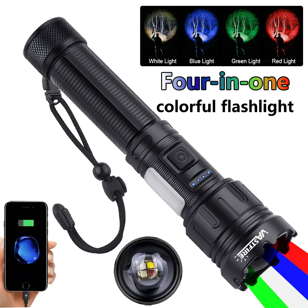 

Бренд VASTFIRE «четыре в одном», водонепроницаемый цветной фонарик, используемый для улицы, кемпинга, приключений и многофункциональных сцен