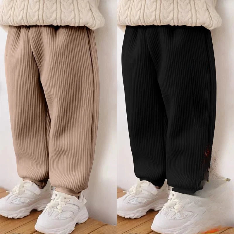 

Children Pants Autumn and Winter New Style Velvet Thickened Boys and Girls Sweatpants Fashion Solid Simple Corduroy Trousers