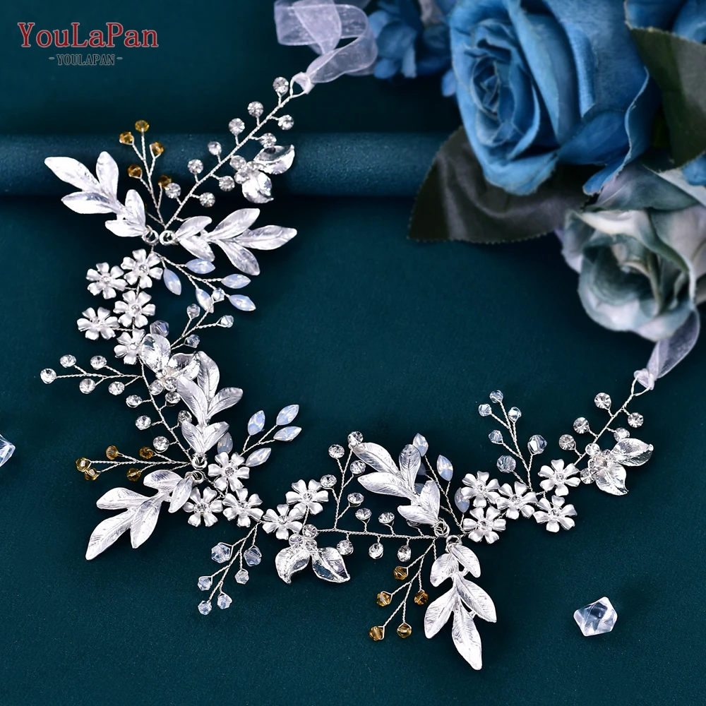 YouLaPan Alloy Leaf Wedding Dress Belt Handmade Evening Gown Sash Belt for Party Wedding Bride Accessories Bridal Belt SH278