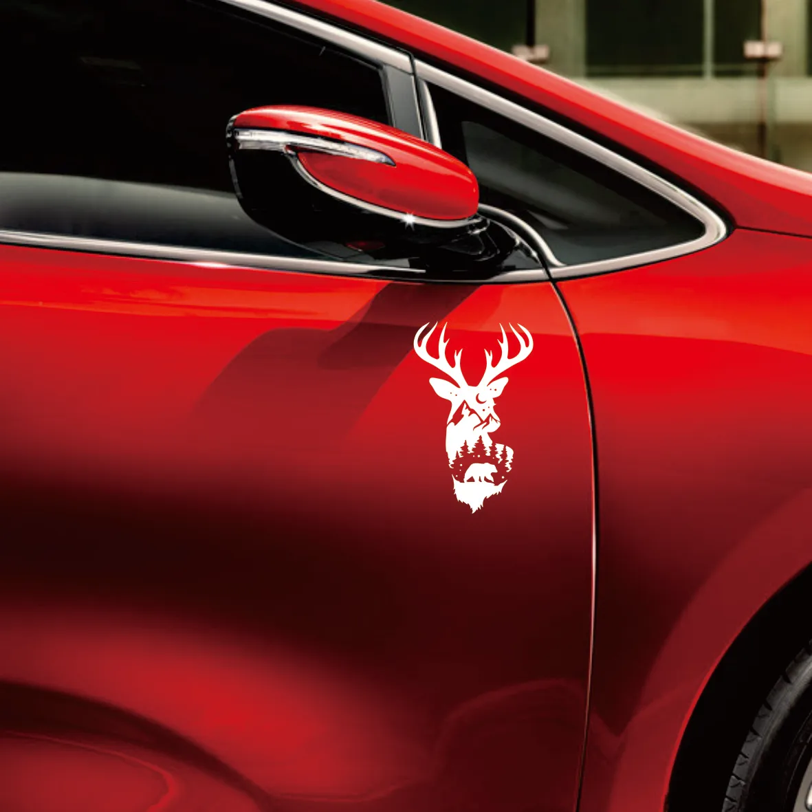 Starry Deer and Polar Bear: Fun and Creative Car Stickers, Glass Windows, Body Decoration Stickers, personalityCustomized