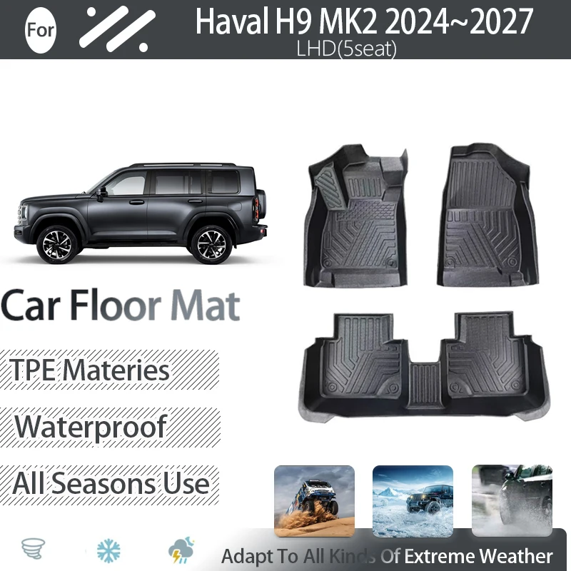 

Car Floor Mats For Haval H9 MK2 2024 2025 2026 2027 Waterproof Pads Left Hand Driver Foot Carpet Footpad Covers Auto Accessories