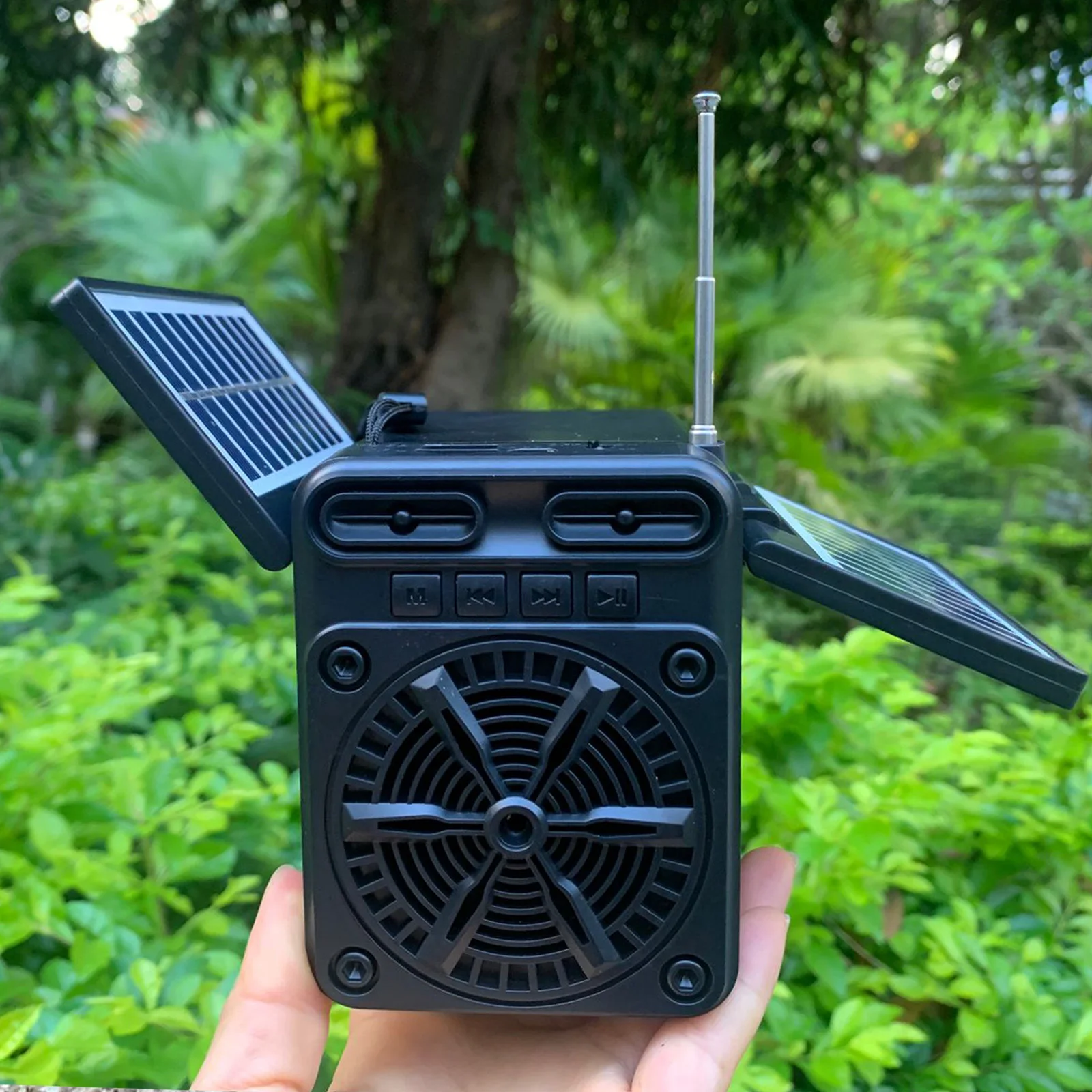 

Portable FM Radio Solar Emergency Radio Receiver Built-in Speaker Mini Bluetooth Soundbar Support TF Card U Disk 18650 Battery