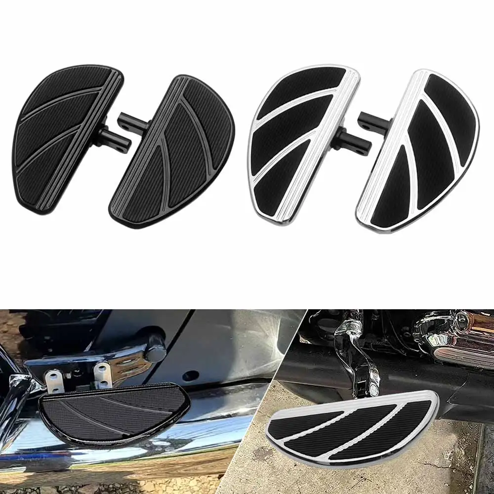 2x Male-Mount Floorboard Motorcycle Wide Front Rider Footrest For Harley Touring Softail Standard Dyna Sportster V-Rod 1984-2019