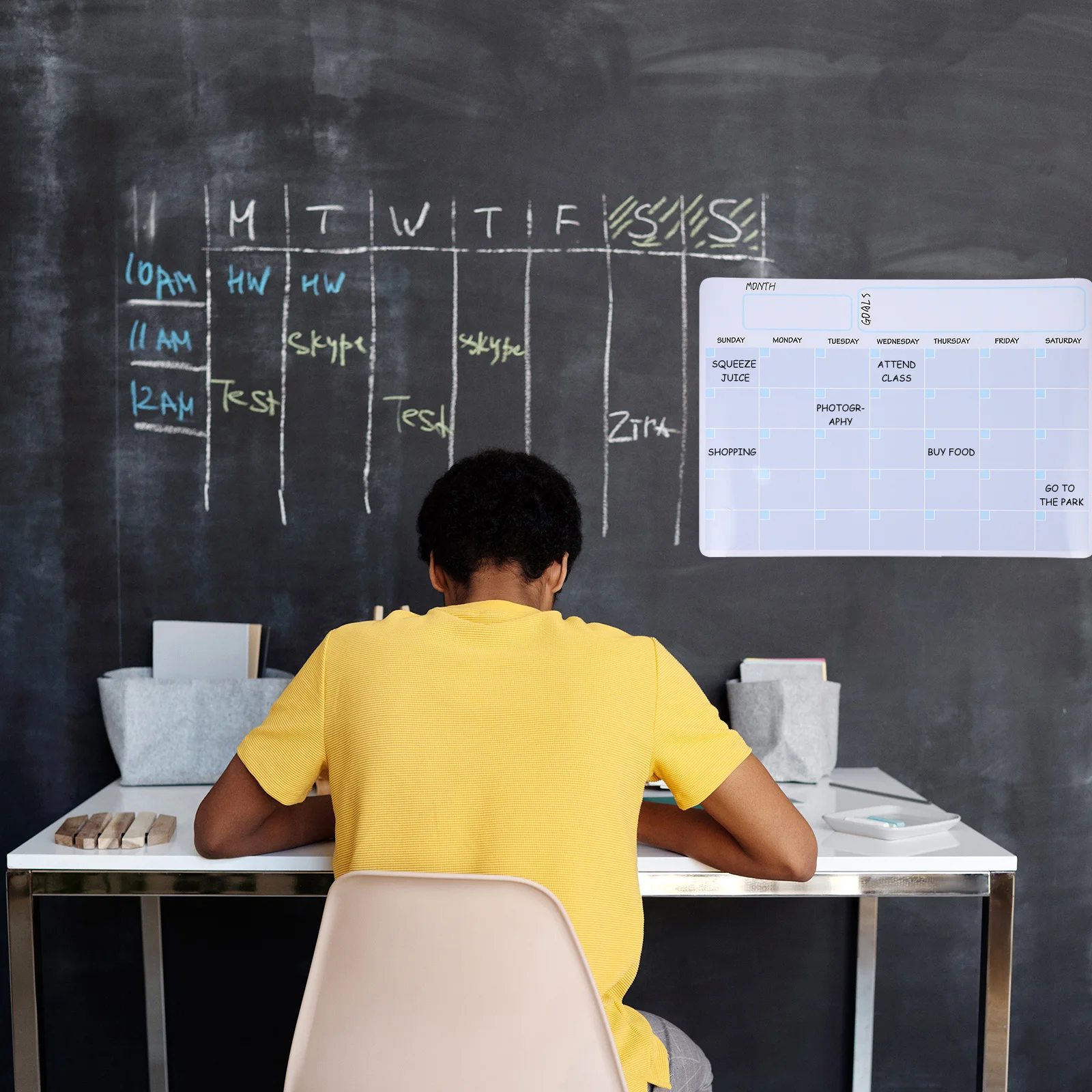 لوحة مخططة للوجبات الأسبوعية غير المؤرخة، تقويم مغناطيسي للثلاجة لتتبع جدول منظم، لوحة رسائل الملاحظة #4