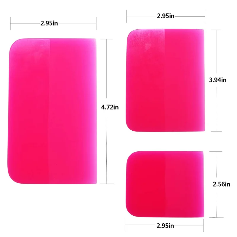 3Pcs Rosa Auto PPF Rakel TPU Gummi Schaber Anti-Scratch für PPF Film Vinyl Wrap Fenster Tönung Werkzeug windschutzscheibe Reinigung Kit – Detail 1