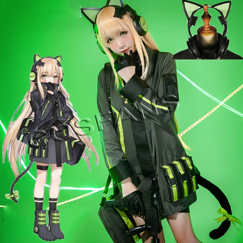 

Anime Game Girls Frontline Cosplay costume Halloween Combat Outfit Game TMP cosplay set Custom size cos wig full set shoe