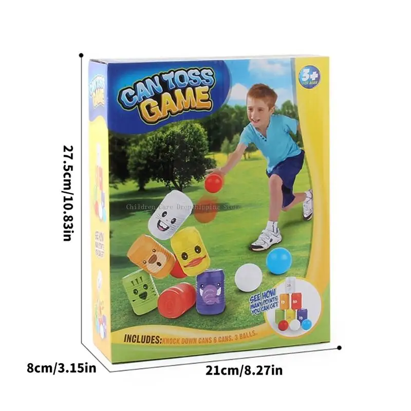 مجموعة لعبة البولينج البلاستيكية للأطفال تتضمن 3 كرات و6 علب رياضة داخلية #6