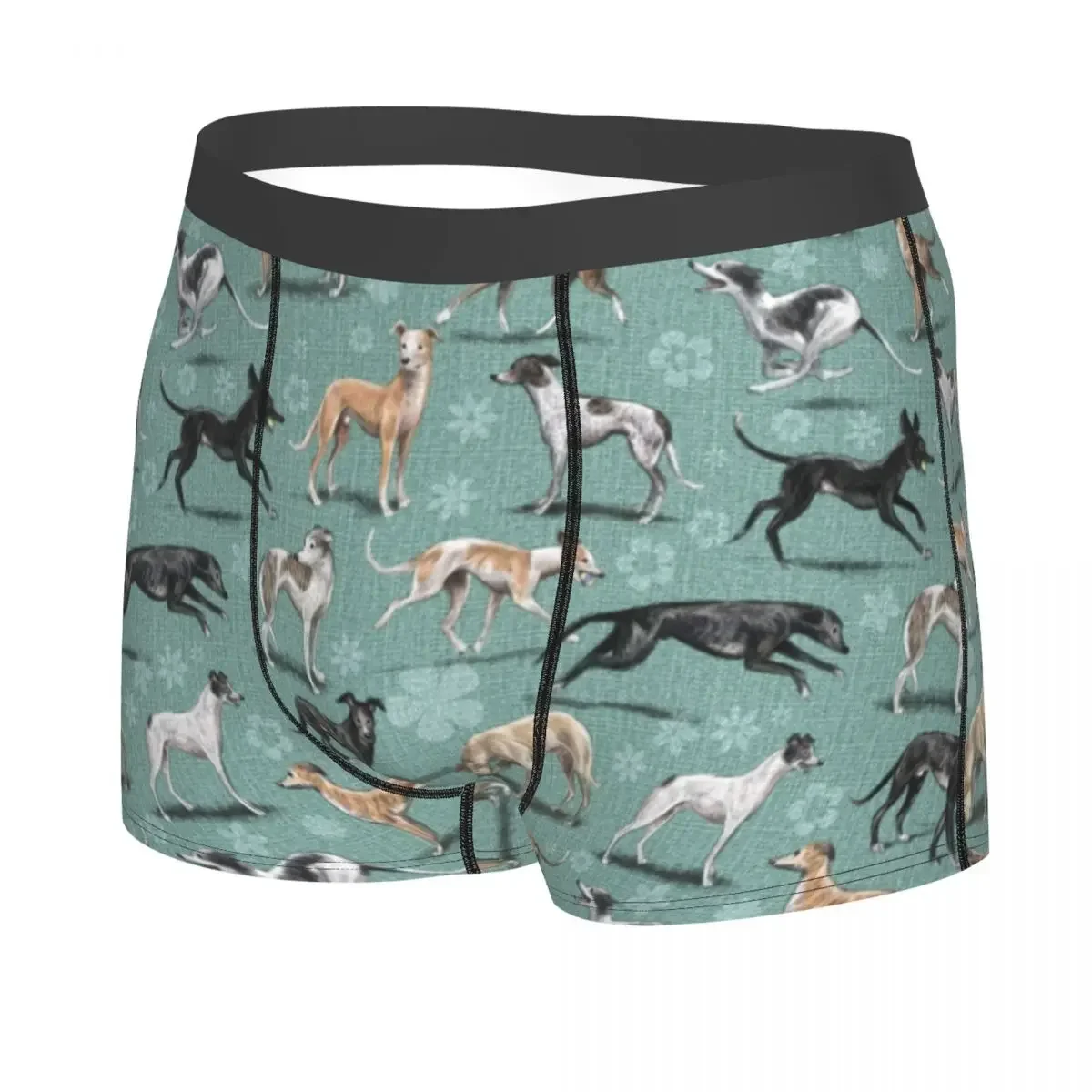 Novelty Kawaii Greyhound Dog Boxers Shorts Panties Men's Underpants Stretch Animal Pet Puppy Briefs Underwear