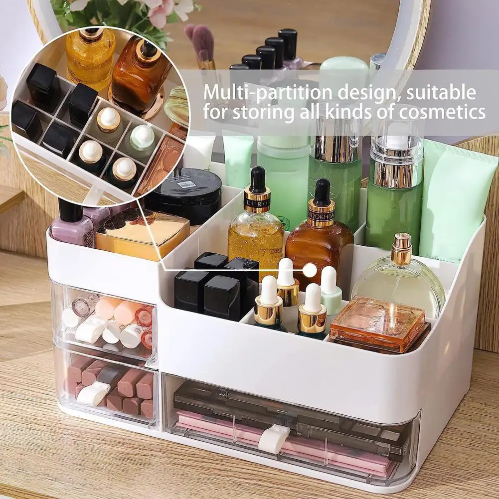 Easy to Clean Makeup Organizer Vanity Organizer Makeup Organizer with Transparent Drawers Stylish Storage Solution for Skincare