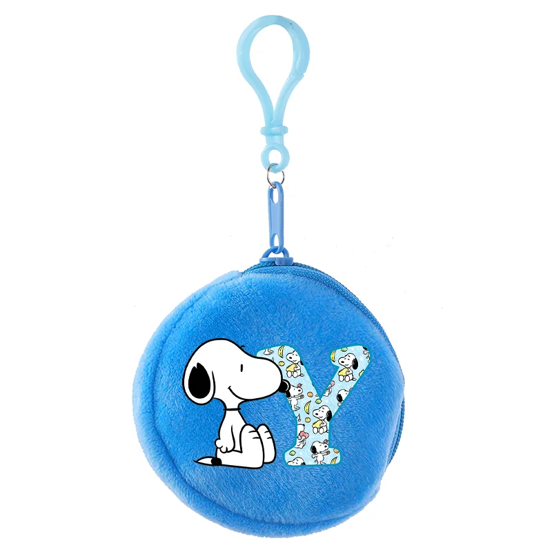 سنوبيس الأزرق محافظ صغيرة الكرتون أنيمي نمط رسالة A-Z طباعة محفظة نسائية للعملات المعدنية بنين بنات لطيف محافظ قلادة هدايا حفلة عيد ميلاد #3