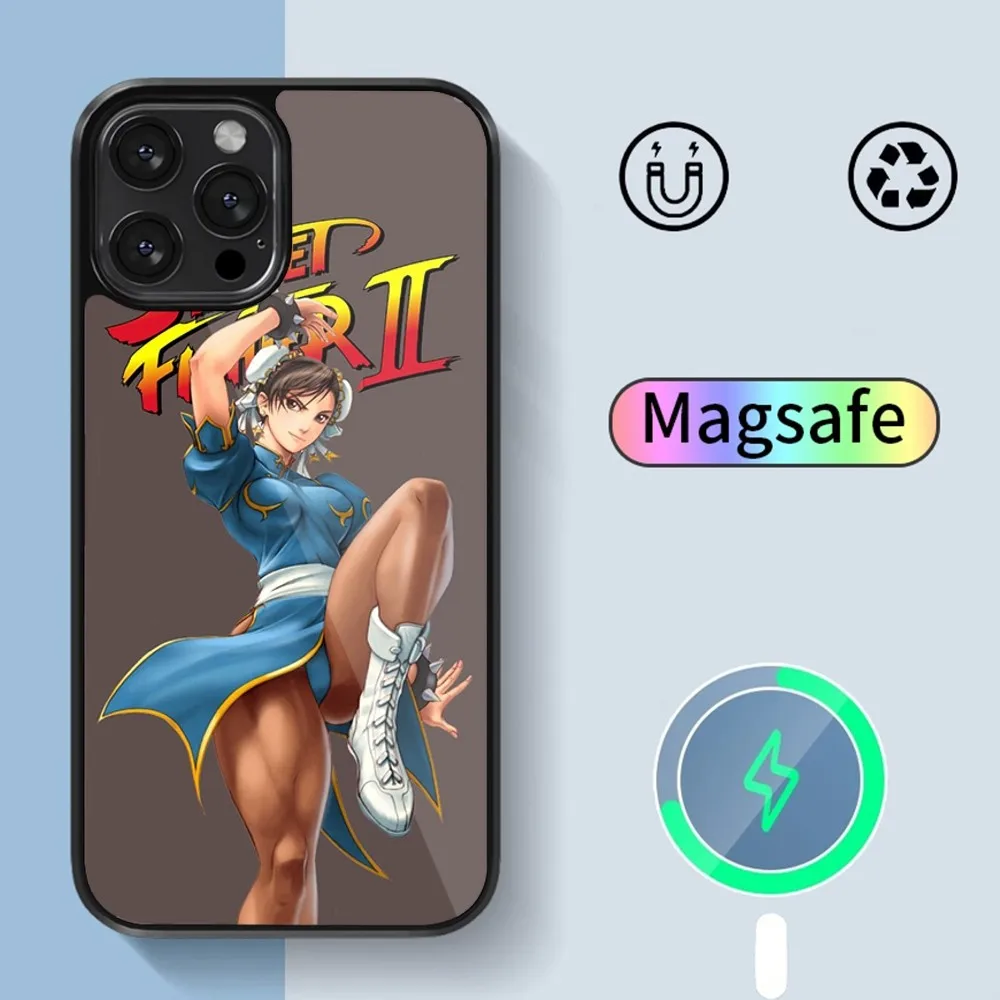 Chun-Li Game-Street-Fighters Phone Case For iPhone 14 13 12 11 15 Pro Max Plus Magsafe Magnetic Cover