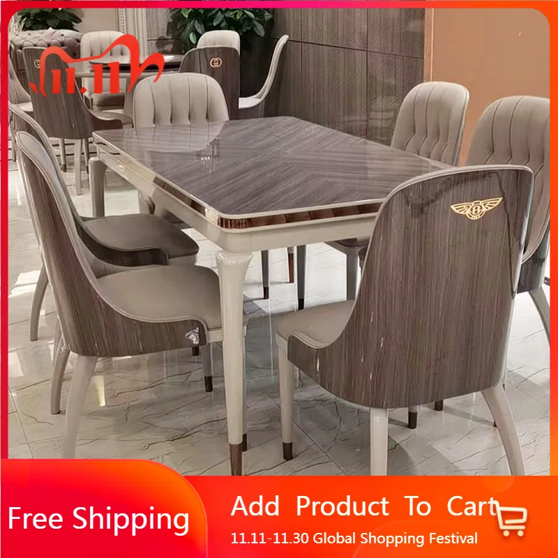 

Легкий роскошный эстетический обеденный стол, современный скандинавский удобный ресторанный стол для взрослых, художественная гостиная, простая мебель для дома Muebles