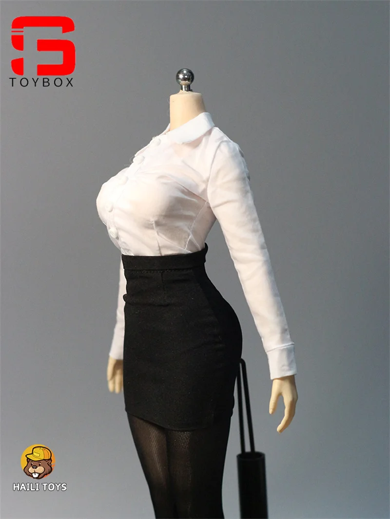 HAILI TOYS 1/6 Scale Office Lady Shirt Skirt Female Business Attire Clothes Model Fit 12 Inch Soldier Action Figure Body
