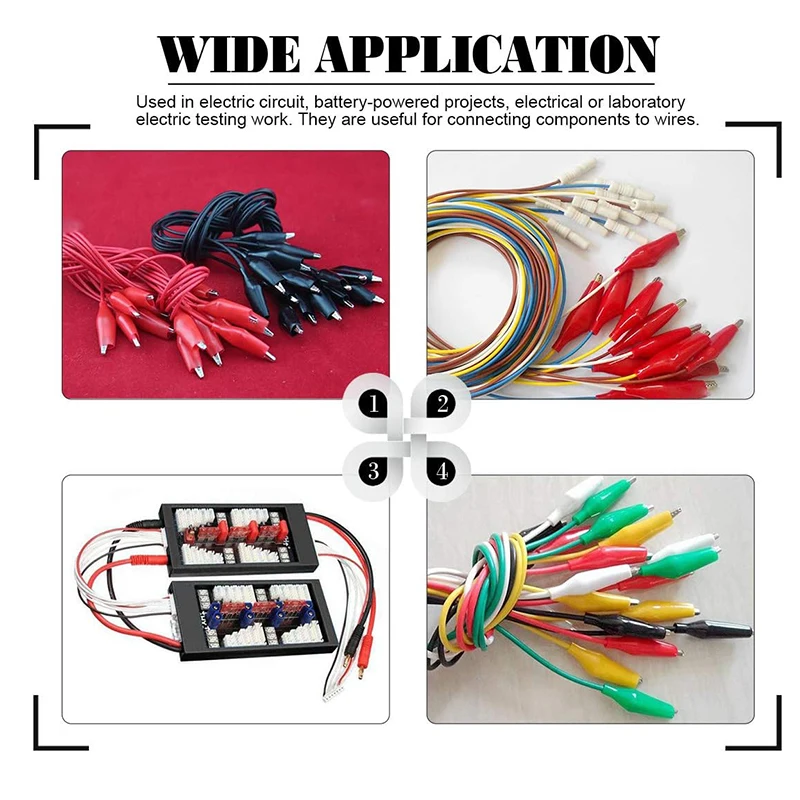 100Pcs 1.4''/35mm Alligator Crocodile Clip Electrical Test Jumper Helper with Insulation Cover for Electrical Testing Colorful image 6