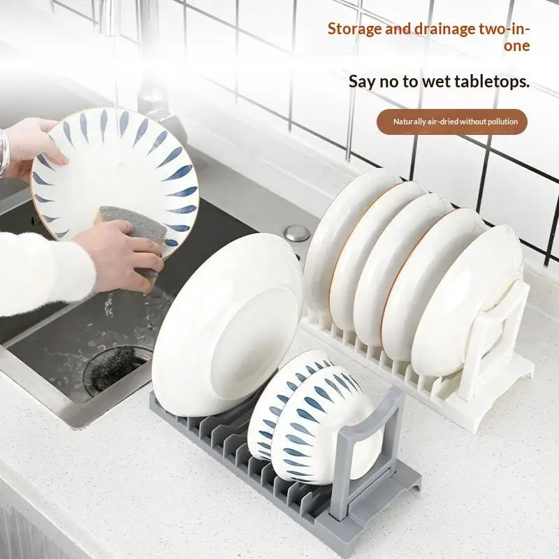 Dual‑Purpose Storage Draining Kitchen Organizer Minimalist Multi‑Function Dish Rack Cup Holder For Tableware Household Supplies
