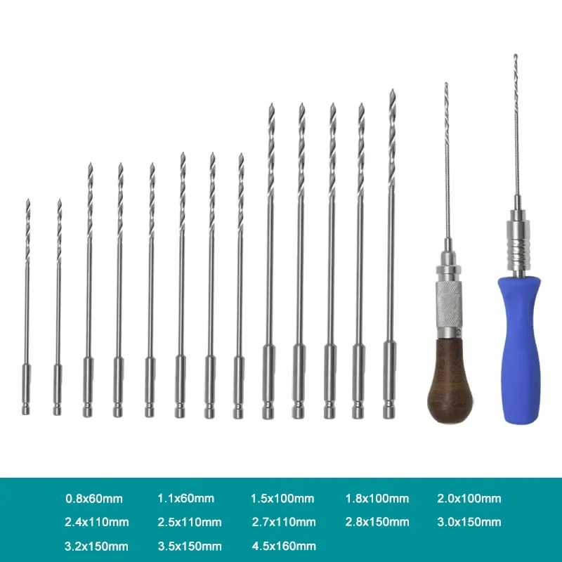 10pcs/set Bone Drill Bits Quick Couple Handle AO Quick Coupling Handle Orthopedic Surgical Instrument pet