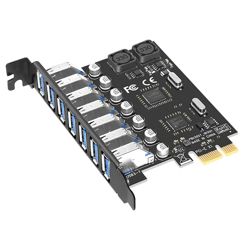 7 Ports PCI-E To USB 3.0 HUB PCI Express Expansion Card Adapter 5Gbps For Motherboard