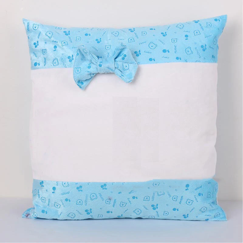 2pcs Painting Fabric Sublimation Blank Pillow Cases Bow Tie Design For Decoration Christmas Hotel Office