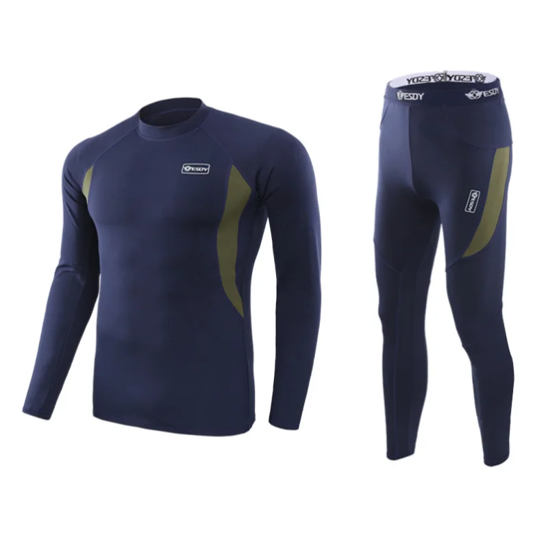 Men Ouutdoor Winter Fleece Warm Thermal Underwear Quick Drying Underwear Set Long Johns Man Camouflage Tactical Clothing Suits