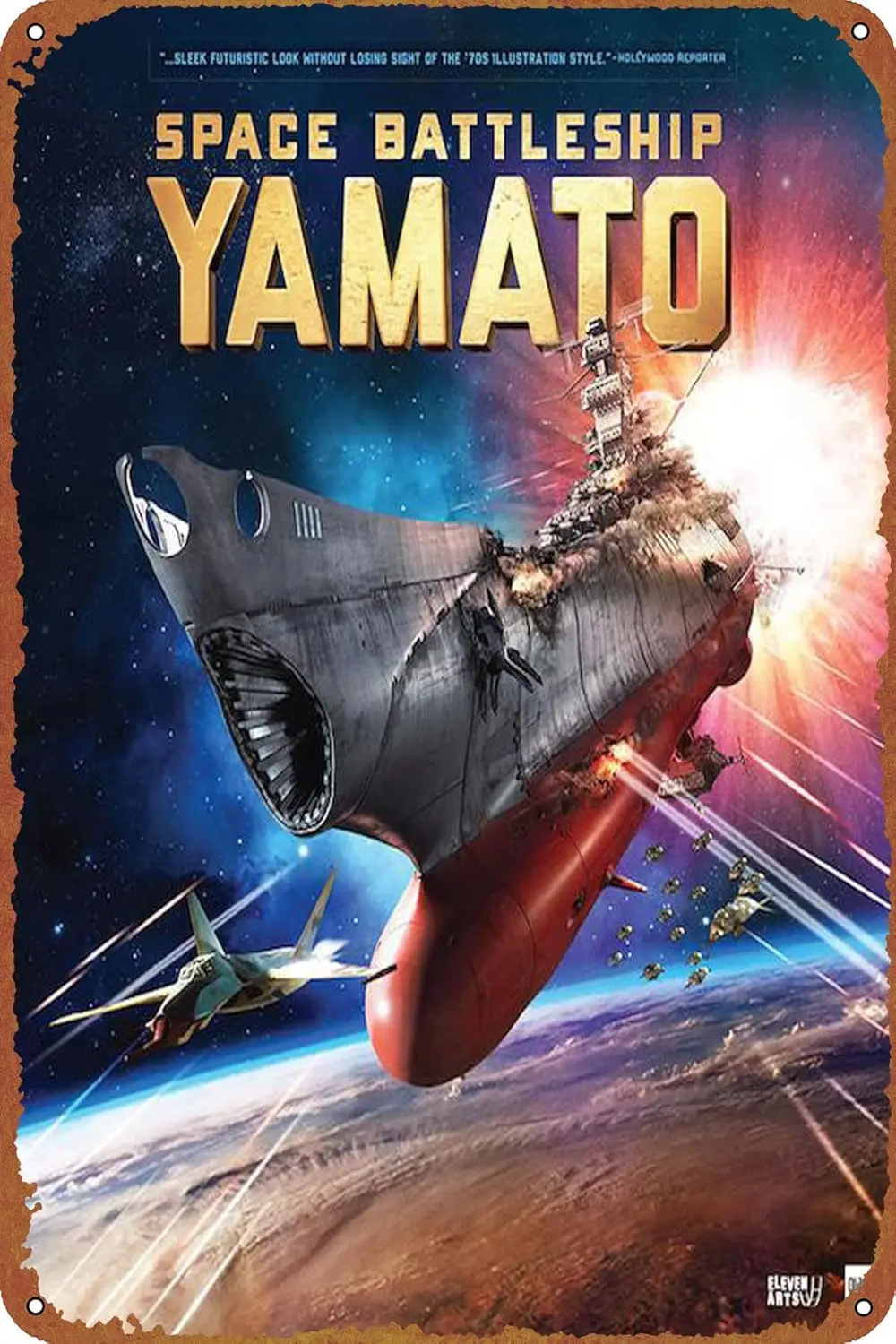 Space Battleship Yamato posters Retro Metal tin Sign Halloween Tin Sign,Cave,Bar,Club, Home Wall Art Metal Tin Sign 8x12 inches