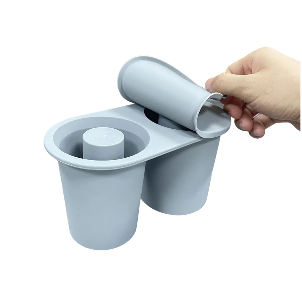 

A71P Silicone Ice Square Tray and Mold 30 40 Oz for Making 2 Hollow Cylinder Ice Square Molds Reusable for Drinks, Grey