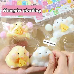 1pcs Cute Cartoon Hamster Squeeze Toy TPR Soft Rubber Pinching Decompression Stress Toy for Kids Gift