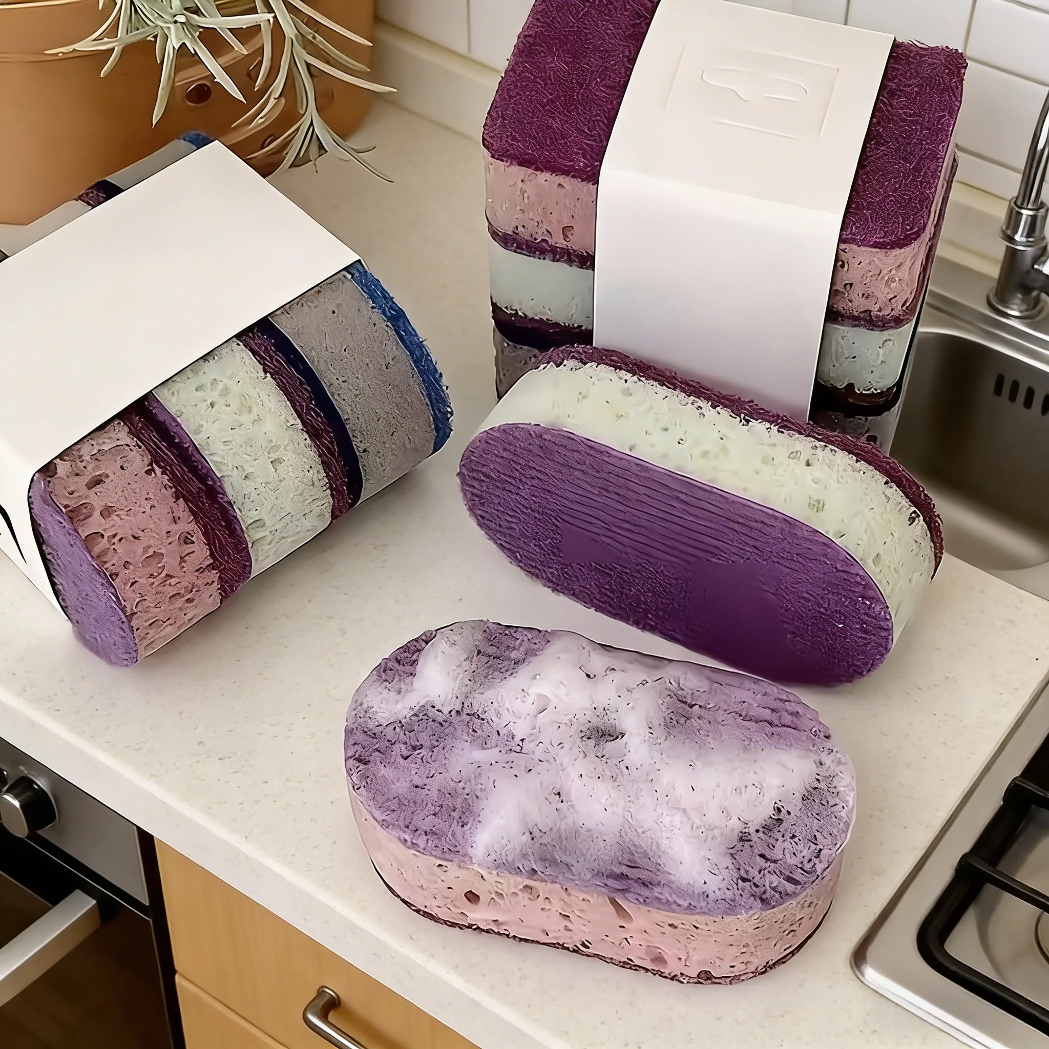 

Набор из 3 чудо-губок для мытья посуды: целлюлозные, хлопковые, цветные, для чистки кастрюль и кухонной утвари