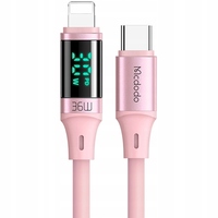 MCDODO CABLE WITH USB-C LIGHTNING 36 IN 1M TO IPHONE 13 14 PINK
