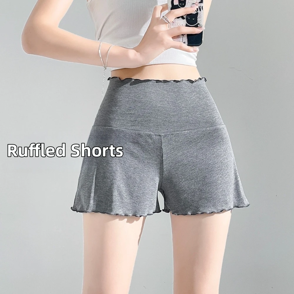 Comfortable Thin High Waist Shorts Loose Knitted Thin Bottoming Bottoming Pants Lightweight Cotton Safety Shorts For Women