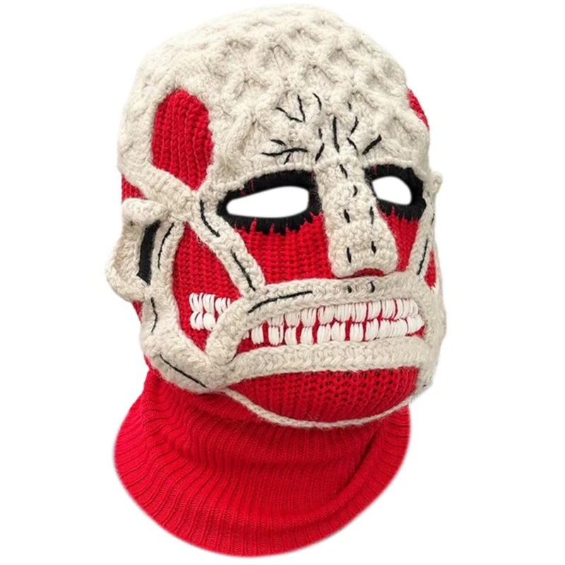 

Horrible Teeth Full Face Crocheted Headgear Spooky Costume Props for Masquerades