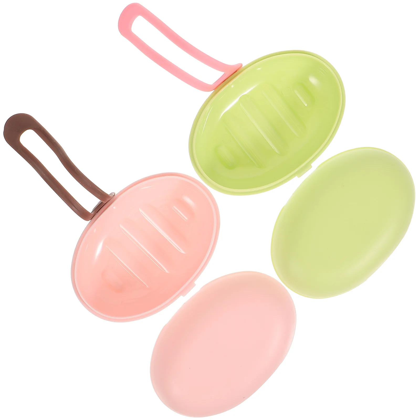 

2Pcs Portable Soap Box with Lid Lightweight Plastic Silicone Travel Bar Soap Holder for Bathroom Kitchen Camping Gym Drainage