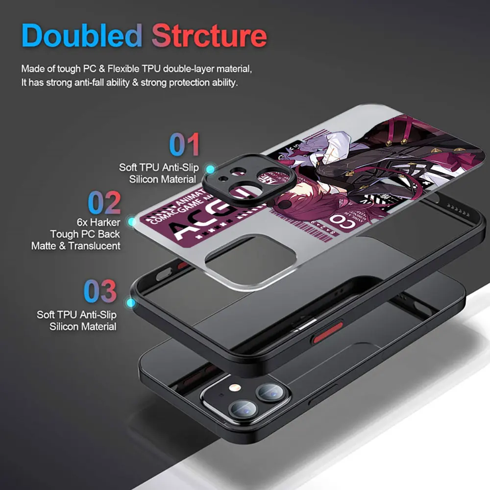 Kafka Dan Heng Honkai Star Rail Cases For Apple iPhone 15 14 13 12 11 XS Pro Max Mini 8 7 Plus SE X XR Phone Case Frosted Cover